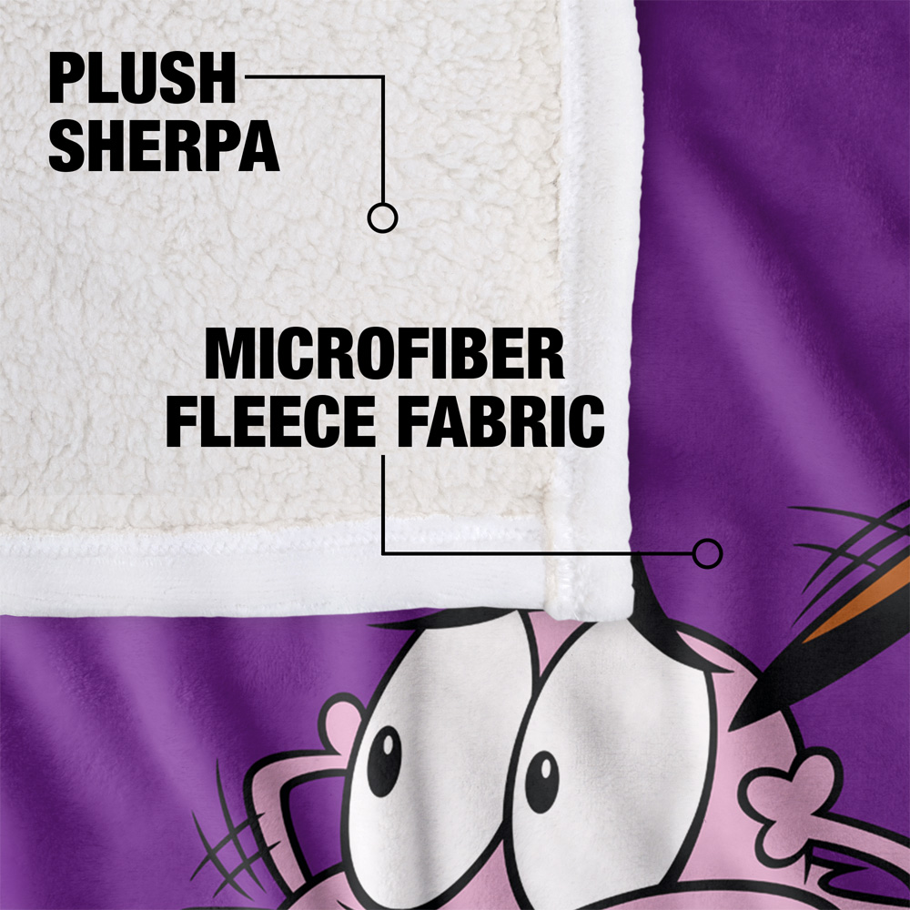 Courage The Cowardly Dog Blanket, Season 3 Cover 50"x60", Silky Touch Sherpa Back Super Soft Throw