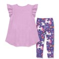 thumbnail image 3 of Millie Loves Lily Toddler Girls Lilac Unicorn Top & Legging Set Size (2T-12), 3 of 5