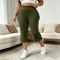thumbnail image 4 of Plus Size Cargo Capris for Women Elastic Waist Slim Fits Yoga Capri Leggings, Stretch Workout Hiking Sports Cropped Pants, 4 of 7