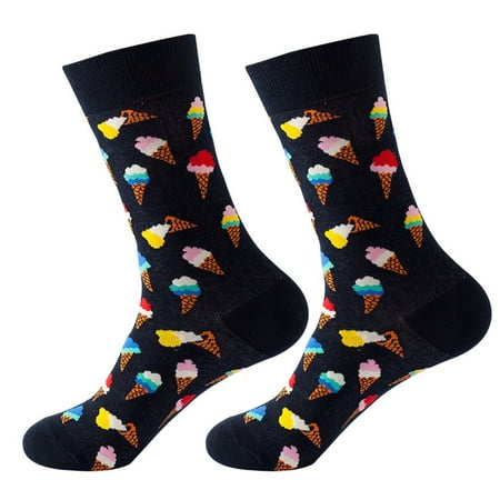 

Women Autumn And Winter Fruits Printed Medium Stockings Socks Stroll Sock