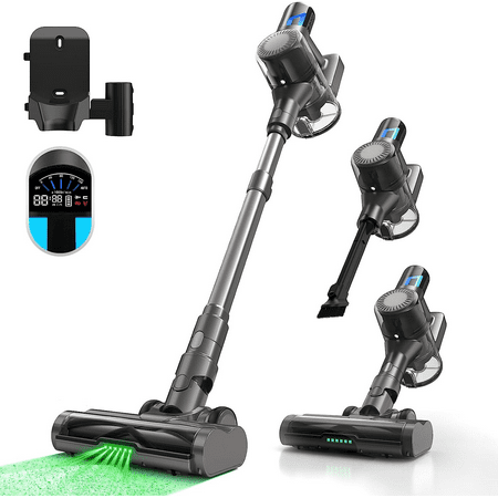 MOOSOO 30Kpa Stick Vacuum Cleaner Cordless, LED Display, Anti-Tangle Brush, for Pet Hair, Hardwood, Carpet