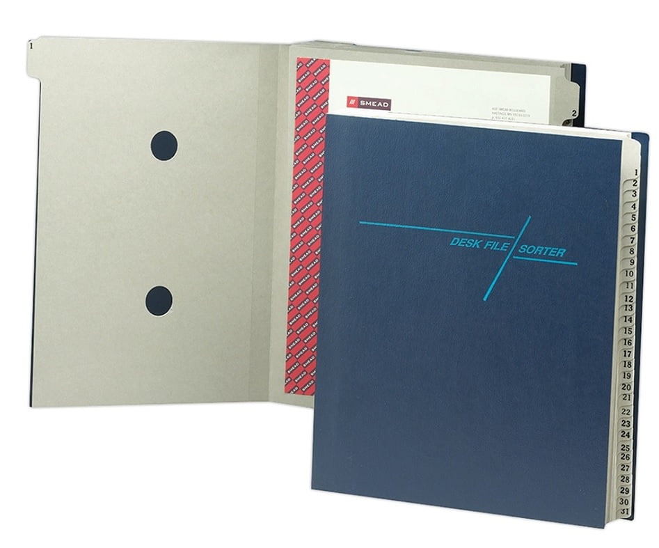 Smead Desk File Sorter 1 31 Letter Size 35 Recycled Blue Gray