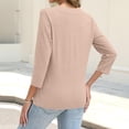 thumbnail image 3 of Women's Fashion Casual Short Cardigans Button-down Shirt Lightweight 3/4 Long Sleeve Solid Color Basic Tops, 3 of 6