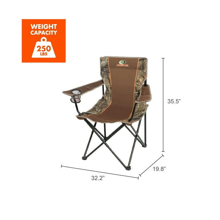 Mossy Oak Camo Quad Chair with Soft Arm, Durable Steel Frame, Mesh