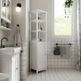 thumbnail image 3 of 63" Floor Cabinet, Multifunctional Bathroom Storage Cabinet with 3 Tier Shelf, Free Standing Linen Tower ﻿, 3 of 6