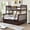 Dark Brown, variant on ASINMAK Twin over Full Bunk Beds and 2 Storage Drawers, Solid Wood Bed Bunk Frames with Ladder - Cream