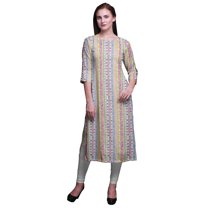 Bimba 3/4 Sleeve Kurta Printed Straight Kurti Summer Clothing For Women