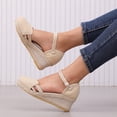 thumbnail image 6 of YLYL Wedge Platform Sandals for Women Espadrilles Ankle Strap Closed Toe Dressy Summer Beach Shoes, 6 of 9
