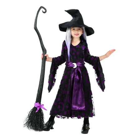 Toddler Girls Purple Moon Witch Costume
