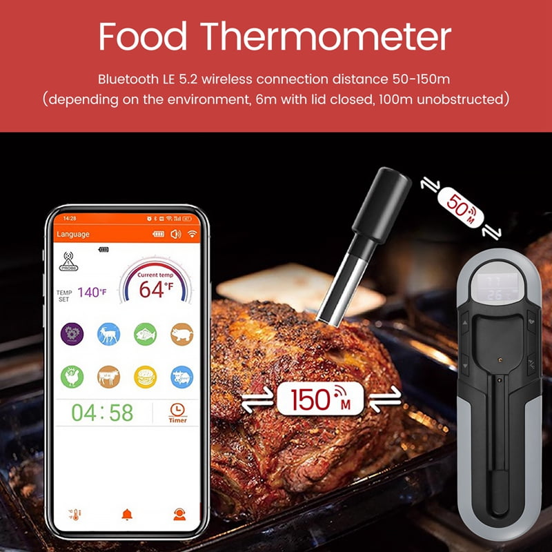 Wireless Thermometer Food Meat Steak Digital Bluetooth Barbecue Accessories Kitchen Oven Grill BBQ Smart Thermometers B