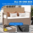 thumbnail image 5 of Dextrus Patio 70 Gallon PE Rattan Deck Box,Storage Bench, All-Weather Waterproof Deck Box Bench, Brown, 5 of 10