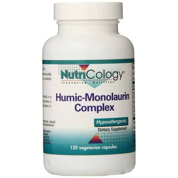 Nutricology Humic-Monolaurin Complex - Immune System Support, Humic Acid Supplements, with Olive Leaf, Vegetarian Capsules - 120 Count