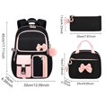 thumbnail image 3 of Dalxymotic Bow Backpack Set, Cute 3-Piece Shoulder Backpack with Lunch Bag, Large Capacity Casual Daypack with Pencil Case, Bow Backpack Set for Daily Travel, Outdoor, Home, Office, 3 of 7