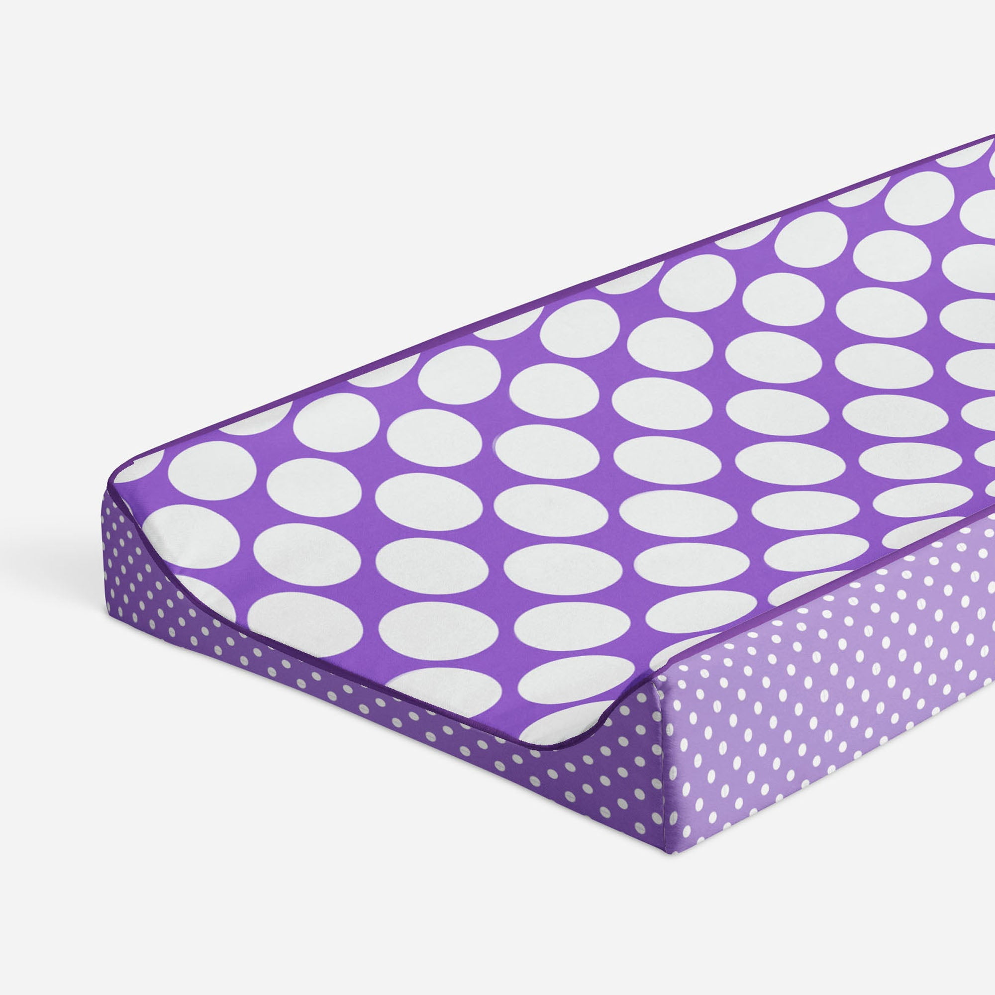 Bacati - Mix N Match Chevron/Dots Purple Girls Quilted Changing Pad Cover