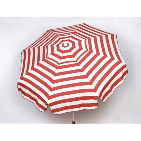 Italian 6 ft. Umbrella Acrylic Stripes Red And White - Patio Pole