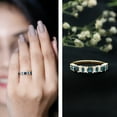 thumbnail image 2 of Rosec Jewels London Blue Topaz Eternity Ring with Moissanite - Half Eternity Band Ring - Ready to Gift for Mom, 18K Yellow Gold, US 4.50, 2 of 8