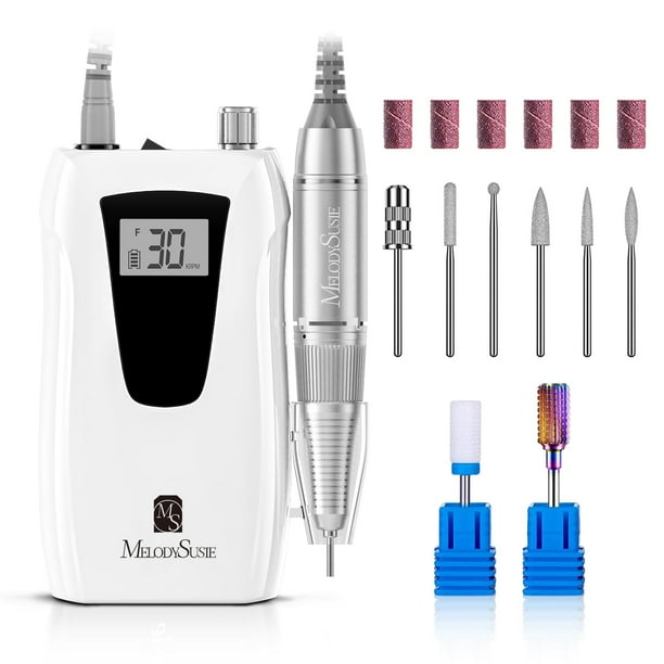 Taladro de uñas MelodySusie SC320D, 30000 RPM, recargable, blanco