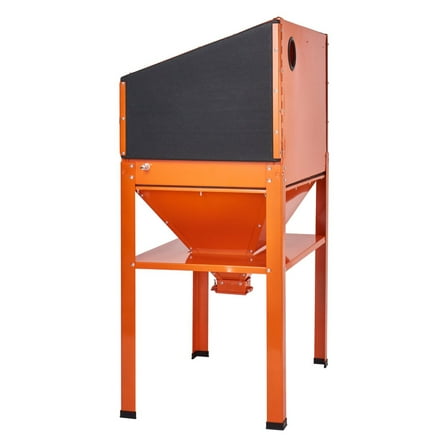 60-Gallon Sandblasting Cabinet with Stand – Heavy Duty Steel Sand Blaster, 40-120 PSI, Includes Blasting Gun & 4 Ceramic Nozzles for Paint, Rust, Stain Removal