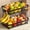 Brown, variant on 2 Tier Large Fruit Basket for Kitchen Counter with 2 Mobile Banana Hangers, 2026 Pro Detachable Metal Fruit Bowl with Wooden Handle, Fruit Holder for Bread Snack Veggies with Protective Mats