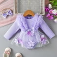 thumbnail image 2 of Zshosam Fall Baby Girl Clothes Newborn Newborn Baby Girl Outfit Long Sleeve Romper Corduroy Suspender Skirt Dress Set Size 0 3 Months,(Purple 0-3 Months), 2 of 4