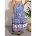 thumbnail image 3 of DARING DIVA Women's Floral Ruffle A Line Tiered Maxi Skirts XS Blue Purple, 3 of 6
