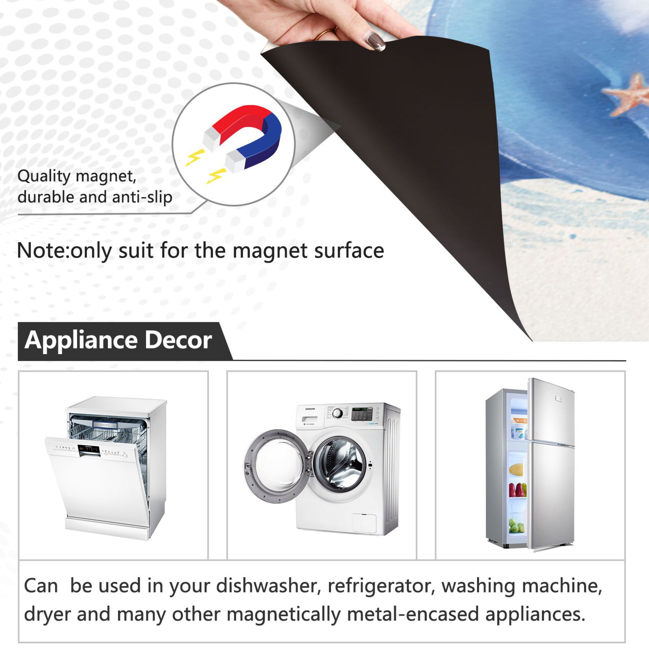 Dishwasher Magnetic Refrigerator Magnet Cover Sticker Home Decorative 23"x26" Two Cute Dolphins Pattern