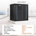 thumbnail image 6 of Choco Moon Ultra-Safe IT Server Enclosure, 15.5" Depth, 12U Rack, Heavy Duty 200lb Capacity, Lockable Glass Side Panels, Ideal for A/V & IT Equipment Protection, 6 of 11