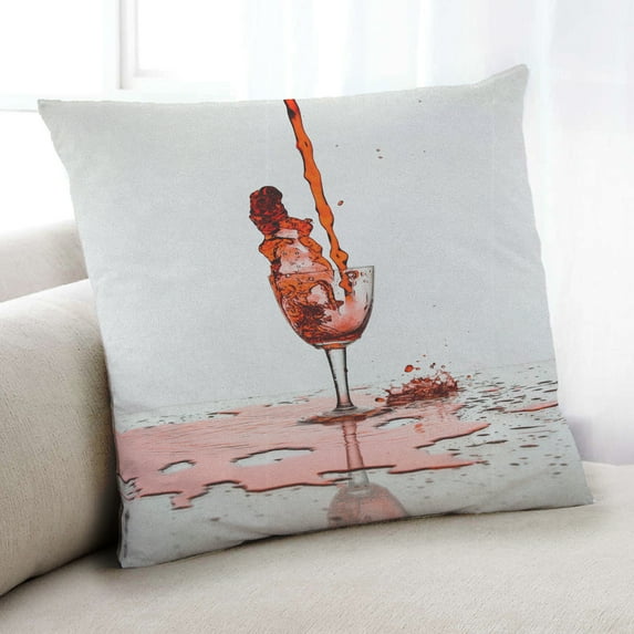 Ahgly Company Drinks Wine Indoor Throw Pillow, 18 inch by 18 inch