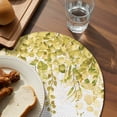 thumbnail image 3 of Yellow Eucalyptus Leaves Round 15 Inch Placemats Set of 2, Spring Floral Summer Botanical HeatResistant Non Slip Place Mats for Dining Table, Wipeable Braided Kitchen Table Mats for Housewarming, 3 of 9