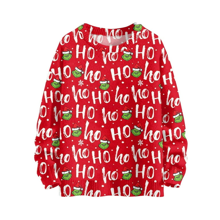 Grinch Christmas Sweatshirts, Women's Trendy Casual Long Sleeve