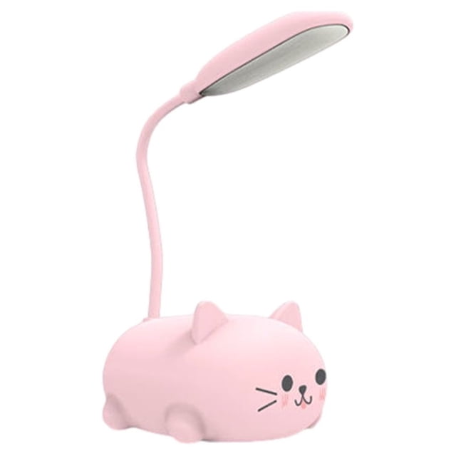 maskred Lampe de Bureau LED avec Port USB et Luminosité Réglable Petite Lampe de Bureau pour Enfants Lampe de Bureau Mignonne Lampe de Bureau LED Lampe de Table Chat Rose