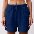 thumbnail image 2 of Taqqpue Women's Casual Shorts Drawstring Elastic Waist Plus Size Shorts Summer Beach Shorts Solid Color Flowy Shorts, 2 of 9