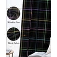 thumbnail image 6 of Black Geometric Black Out Curtains 54 Inch Long, Short Curtains for Small Window, Vintage Grid Plaid Colorful Lines Room Darkening Farmhouse Window Curtains for Kitchen Bedroom 42"x54" 2 Panels, 6 of 8