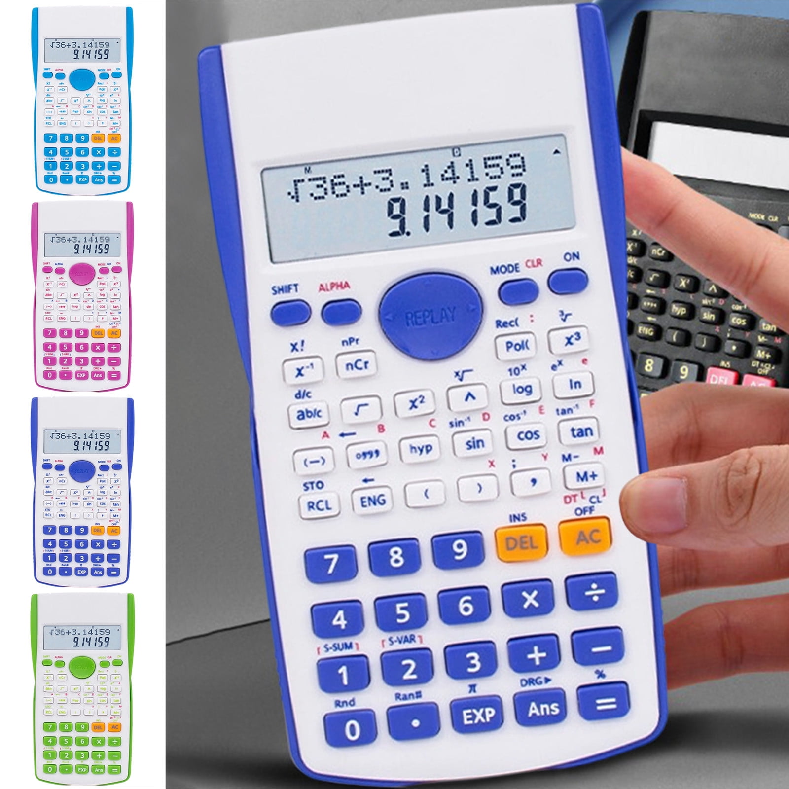 Sentmoon Calculators Desk Calculator Cientific Calculator for Students Battery Powered Function Calculator with LCD Display Math Algebra Geometry Trigonometry Tools