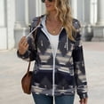 thumbnail image 3 of Abrigo de ajuste casual, abrigo de mujer de manga larga, chaqueta con cordón, abrigo con patrón geométrico, resistente y resistente, 3 of 7