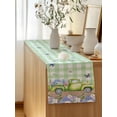thumbnail image 5 of Table Runner 72 Inches Long for Kitchen Dining, Blue Purple Floral Dresser Scarf Farmhouse, Dining Table Decorations for Wedding/Parties, Spring Hydrangea Flower Truck Green Plaid 16 x 72 In, 5 of 8
