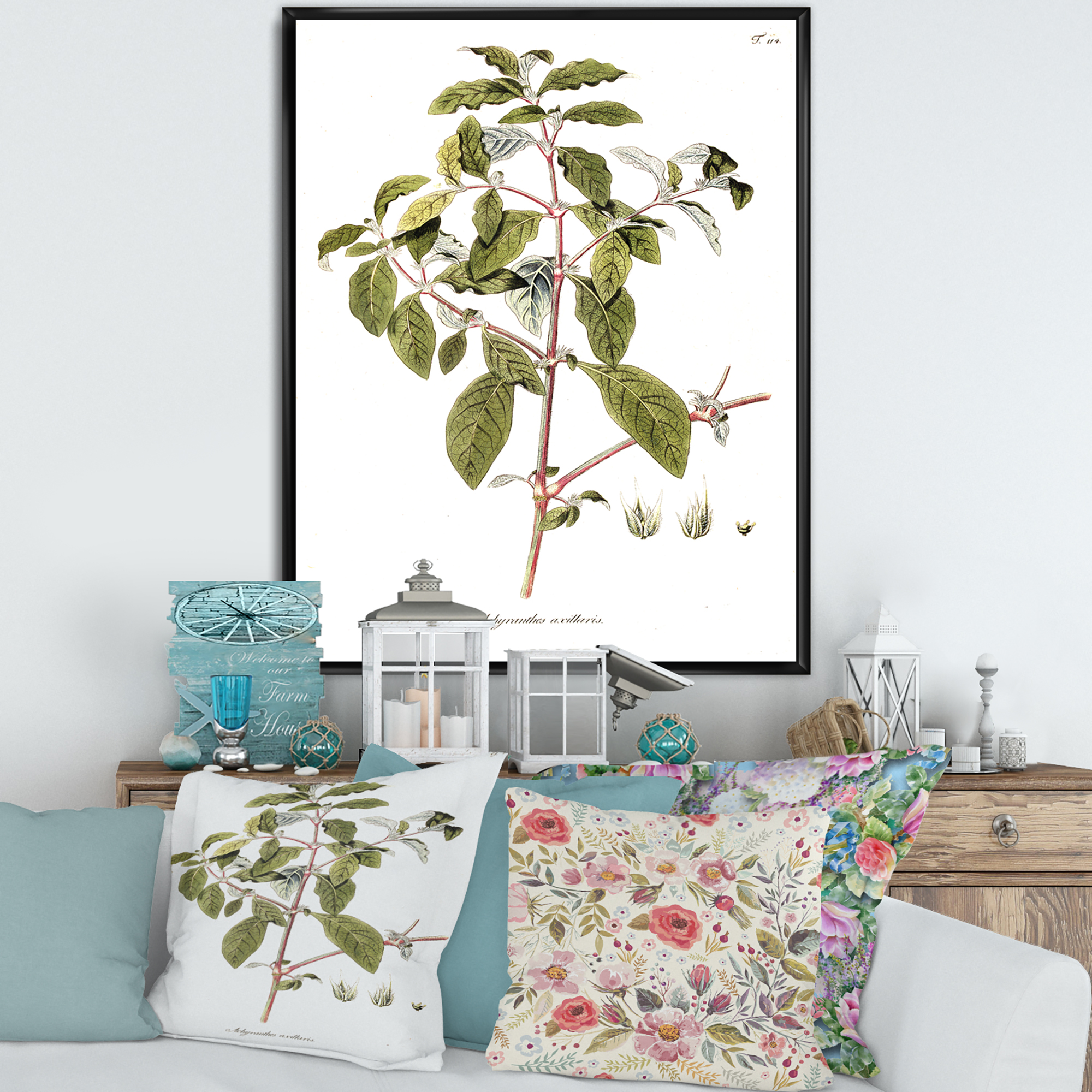 Designart 'Ancient American Flora IV' Traditional Framed Canvas Wall Art Print