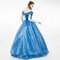 thumbnail image 4 of HAWEE Women's Princess Blue Adult Halloween Cosplay Costume, Butterfly Lace up Ball Gown Long Coronation Dress, 4 of 6