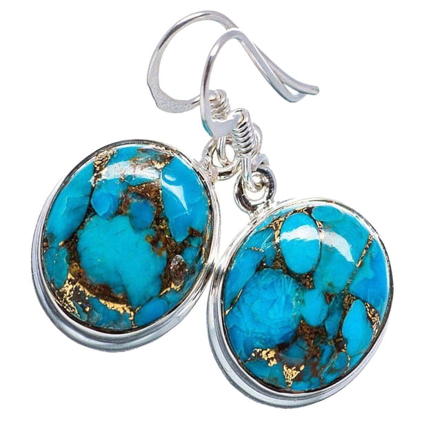 Pendientes de Gancho Colgantes Ovalados Vintage de Piedras Naturales de Pequeñas Grietas Pendientes Colgantes