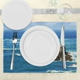 thumbnail image 3 of Ambesonne Ocean Place Mats Set of 4, Daytime Wavy Rocky Sea, Standard Size, Blue Grey White, 3 of 6