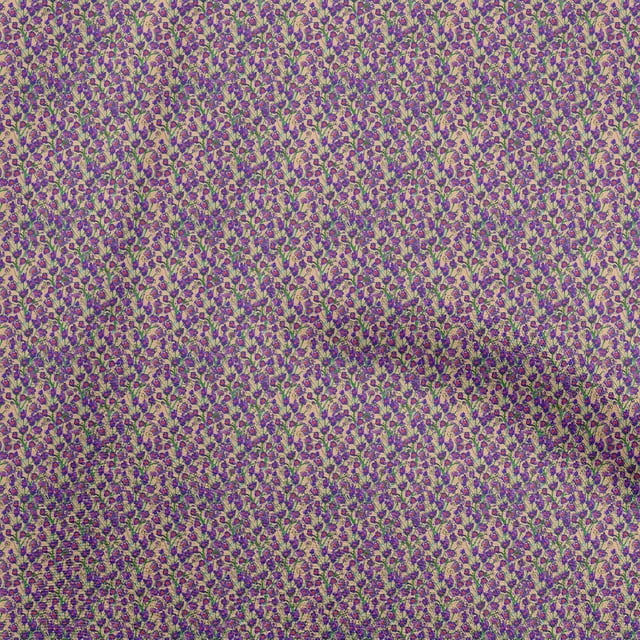 oneOone Rayon Purple Fabric Floral Sewing Craft Projects Fabric Prints By Yard 56 Inch Wide