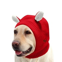 STGRGFHY Red Dog hats for small dogs,dog winter hat,dog ear muffs,Dog Ear Muffs Noise Protection Knitted Hats Pet Neck Ear Warmer for Winter Knitted Cap for Anxiety Calm Down for Dog Cat