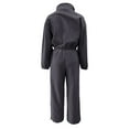 thumbnail image 5 of sususu Women's Zip Up Jumpsuit Long Sleeve Romper Jumpsuit Elastic Waist Comfortable Outfit Turn Down Collar Cargo Romper,Grey,M, 5 of 5