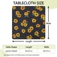 thumbnail image 2 of Black Sunflower Green Leaf Pattern Square Fitted Tablecloth with Elastic Edge,Square Table Cover,Washable Elastic Table Cover for Home Kitchen Party Decor 36"x36", 2 of 6