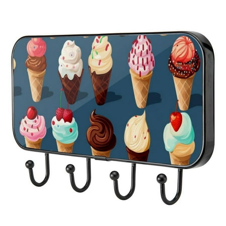 

Ice Cream Self Adhesive Towel Coat Wood Iron Hooks for Home Keys Door Outdoor Home Improvement Utility Hook