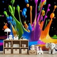 thumbnail image 7 of Peel and Stick Wallpaper Wall Murals Abstract Colorful Color Splatters Splash Paint 69"H x 96"W Removable Wall Paper Self-Adhesive Wall Decor for Bedroom Living Room Nursery, 7 of 7