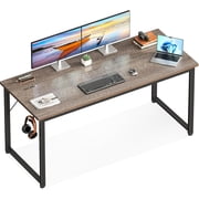 MorandiMal 54 Inch Computer Desk for Home Office, Study Writing Table for Small Spaces, Simple Modern Desk with Headphone Hooks, Grey Oak