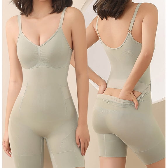 EliteGoogv Womens Shapewear Bodysuits Seamless Control Full Body Shapers For Women Butt Lifting Postpartum Slimming Underwear Light Green S