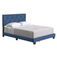 thumbnail image 2 of Skyline Decor Upholstered Linen Platform Bed, Twin, Blue, 2 of 5