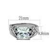 thumbnail image 2 of Women's 3.09 Ct Princess Cut Zirconia Stainless Steel Engagement Ring Size 8, 2 of 5
